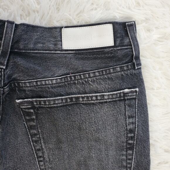 Redone Black Longline Denim Shorts 28 / 6 - Picture 6 of 6